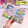 Caderno Original Cartoon A7 Acrílico de Folhas Soltas, Caderno de Estudante Anime Estética Fofa Feminina