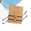 Directo de fábrica nuevo pulsera tejida de tarjeta de papel moda gesto tejido ajustable traje de pulsera de tarjeta de papel para parejas