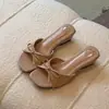Primer Encuentro Jifa Tacón Grueso Elegante Sandalias de Verano Nuevas de Deslizamiento Versátiles de Una Correa