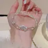 Pulsera Retorcida de Perlas de Azúcar Cuadradas Multicapa Joyería de Mano de Lujo Ligero Nicho Sensación de Alta Gama Estilo Coreano Pulsera Suave Elegante Exquisita