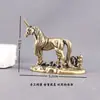 Mini Estatueta de Unicórnio de Latão Decoração Sólida de Mesa Animal de Estimação de Chá para Casa Mesa de Chá do Escritório Pequeno Presente Criativo
