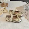 Sapatos Doces de Princesa para Meninas 3-6 Anos Mary Jane de Couro Novos de Outono com Laço Sapatinhos Infantis de Solado Macio para Performance