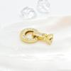 Hebilla Sencilla de Alta Calidad Micro-chapa Huevo Ovalado Hebilla de Conjunto Collar de Perlas Corte Huevo Chapado en Oro de 18K
