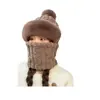 Gorro para Mujer, Máscara de Ciclismo de Invierno, Pasamontañas Completo, Bufanda para el Cuello a Prueba de Viento, Protección para los Oídos con Forro Polar, Cubrecabezas, Gorro Integrado Cálido