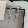 Exquisitos Pendientes de Borla con Mariposa de Diamante Estilo Ins Fresco Lujo Accesible Elegantes Gama Alta Exagerados Diseño de Nicho Pendientes para Mujer