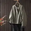 Jaqueta de Algodão Lavado com Gola Redonda e Botões Únicos para Mulheres, Estilo Novo Outono 2026, Jaqueta Casual Artística Vintage de Caimento Solto para Mulheres