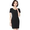 2018 Verão Vestido Profissional das Mulheres Slim-fit Commuter Mid-length Tamanho Grande Short-sleeved Elegante Esteticista Roupas de Trabalho