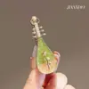 Estilo Nacional Esmalte Flor de Loto Pasador de Pelo para Mujer Moda Nacional Flor de Perla Pinza para Flequillo Pinza Lateral Borla Antigua Accesorios para el Cabello Pinza de Pato