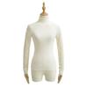 Nuevo Top Base Sexy Delgado de Cuello Alto Parcial Ligeramente Transparente para Mujer Camiseta de Manga Larga con Encaje de Hongo Estilo Pura Pasión
