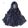 Tecido amassado liso amassado com toque de pendurar leve e respirável moda verão 2020 vestido longo saia longa tecido xale cor sólida lenço longo verão