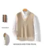 Nuevo Chaleco de Lana para Hombre Otoño/Invierno 2024, Chaleco de Punto sin Mangas con Cuello en V para Hombres Jóvenes y de Mediana Edad, Camiseta Interior de Rayas
