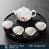 Conjunto de Chá Kung Fu com Bandeja, Conjunto Pequeno, Um Bule e Quatro Xícaras, Portátil para Casa, Dormitório, Hotel, Design Simples