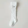 Nuevas Medias de Otoño 2026 para Niñas con Bordes Volantes y Lazos, Mallas Largas de Algodón de Alta Elasticidad para Niños para Uso al Aire Libre