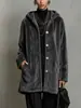 2026 Nuevo Abrigo Impermeable con Capucha de Doble Cara de Lana para Mujer, Casual, Holgado, de Botones Sencillos, Ropa Transfronteriza Europea y Americana de Amazon