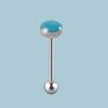 Moda transfronteiriça 14g aço inoxidável gradiente pedra colorida rosca externa piercing de língua pedra olho de gato multicolorido unha de língua