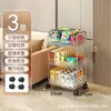Estante de acrílico para refrigerios, carrito móvil multicapa de pie, gabinete para cosméticos, estante de almacenamiento para dormitorio y sala de estar
