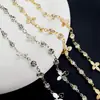 Cadena DIY accesorios de joyería DIY cobre puro alto color giro flor trébol de cuatro hojas cadena de diamantes de imitación material de borla de circón cadena suelta