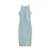 Vestido sexy de estilo europeo y americano, de doble cara, con volantes, tirantes finos y abertura, largo de verano, nuevo, versátil, de línea A, ajustado al cuerpo