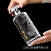 Botella de vino transparente con patrón de dragón y alto valor Yan, botella vacía, un kilo de vidrio, botella de vino blanco gruesa, juego completo con etiqueta, venta al por mayor
