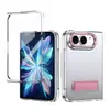 Adecuado para funda de teléfono plegable Apple Duo con soporte integrado, cobertura total, anticaídas y protección de película integrada para iPhone Duo