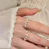 Anillo de lujo ligero, nicho, estrella de alta gama, perla y circonita cúbica para mujer, exquisito y moderno, anillo abierto ajustable