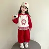 Conjunto de Ropa de Primavera para Niñas 2026 Primavera y Otoño Nueva Moda Elegante Conjunto de Dos Piezas de Sudadera y Pantalón de Chándal para Niñas Pequeñas