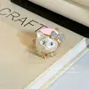 Anillo de Gato con Pedrería Lindo, Diseño de Nicho y Único, Dulce y Adorable, Anillo Femenino con un Toque de Alta Gama, Perfecto como Regalo para una Amiga Cercana