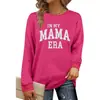 Sudadera de Algodón CVC con Estampado de Acción de Gracias para Mujer, Estilo Europeo y Americano, Algodón Colorido Casual Cómodo, Cuello Redondo, Mangas Regulares, Mangas Largas, Estilo Casual Japonés y Coreano