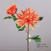 Dalia Realista de PU con 2 Cabezas de Crisantemo, Decoración de Mesa de Interior para Fotografía, Lindo Ramo de Flores Artificiales de Dalia