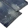 Pantalones de Mezclilla de Silueta Holgada Diseño Retro Punk con Salpicaduras de Pintura Lavados Desgastados Pantalones de Cimitarra Largos hasta el Suelo para Hombre