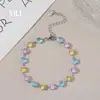 Pulsera de circón redondo de dopamina, moda estilo coreano, simple, dulce, linda, versátil para ir al trabajo, joyería de acero inoxidable