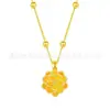 Collar con Colgante de Concha de Agua Oro 3D Oro Puro 999 Flor de Rosa Cadena para Clavícula Princesa Fugitiva Regalo para Transmisión en Vivo Artículo Popular