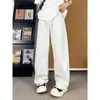 Pantalones Casuales de Corte Diagonal Estilo Americano de Verano para Hombre 2026 Marca de Moda Pantalones Deportivos con Tacto de Seda de Hielo Pierna Recta Holgada Pierna Ancha Pantalones Largos Casuales