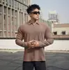 Camiseta Térmica Casual Esportiva Manga Longa com Gola Aberta Outono/Inverno 2026, Pesada, Caimento Solto, Camada Base para Fitness Muscular