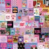 65 Adesivos de Grafite Rosa Cartoon Retrô para Menina para Decorar Guitarra Mala à Prova d'Água Adesivos DIY