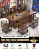 Mesa de Té Grande y Juego de Sillas Una Mesa Cinco Sillas Nuevo Estilo Chino Mesa de Café Juego de Té Integrado Juego Completo Oficina Hogar Estación para Preparar Té