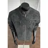 Chaqueta holgada de moda estilo americano para estudiantes, cuello alto, tie-dye, chaqueta de primavera para hombre, cuero PU, ajuste, empalmada