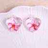 Colgante de Corazón Pequeño Fresco de Acrílico Transparente Tallado Colgante para Collar de Bricolaje Colgante para Pendientes Colgante para Llavero Pequeños Accesorios
