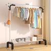 Varal de Pendurar na Varanda, Varal de Roupas Dobrável Telescópico de Aço Inoxidável para Quarto, Varal de Chão Simples/Duplo para Interior e Exterior, Cabide