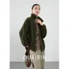 Elegante y Cálida Chaqueta Verde Oscuro de Forro Polar de Partículas con Cuello Alto y Mangas Largas para Mujer, Nuevo Top de Moda Casual para Otoño e Invierno 2026