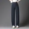 Jeans de Curva Estrecha 2019 Pantalones Casuales para Mujeres de Mediana Edad Cintura Alta Tinte Tannin Madre Nueva Llegada de Verano