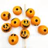 Contas de Madeira de Halloween de 20mm Contas de Madeira Impressas Ghostface Contas de Madeira Teia de Aranha Contas Redondas Decorativas Acessórios para Joias Artesanais DIY