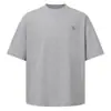Camiseta Pesada de Manga Corta Estilo Retro Americano Nanxia, Unisex, Corte Holgado, Hombros Caídos, Color Sólido, Para Usar Sola, Nuevo Estilo de Verano