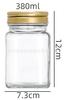 Venta directa en stock botella cuadrada transparente sellada para miel, mermelada, salsa de chile, tarro doméstico engrosado para almacenamiento de alimentos con tapa de aluminio