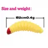 Isca Macia Luminosa para Pesca, 2cm 0.4g, Minhoca Macia Imitação de Larva, Isca de Pesca Transfronteiriça Atacado