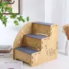 Escalera de peldaños de madera para mascotas, estructura de escalada para uso doméstico, adecuada para gatos y perros, para subir a camas y sofás, escalera antideslizante para gatos y perros mayores