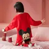 Suéter de Algodón Holgado para Primavera y Otoño para Niños y Niñas de Tallas Mediana y Grande Ropa de Casa Pijamas Pantalones de Manga Larga de Dibujos Animados para Adolescentes