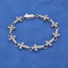 Pulsera Cruzada de Plata de Ley S925 Hip-Hop Europeo y Americano Transfronteriza para Mujer, Joyería de Lujo Ligero, Accesorios para Collar de Moissanita, Hecho a Medida
