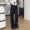 Una gran herramienta para disimular la figura~ Jeans de mujer azul profundo de alta calidad, corte holgado, modelo nuevo 2026, pantalones rectos holgados de pierna ancha, largo hasta el suelo