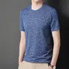 Fabricante Fonte Camiseta Masculina Nova 2025 Verão Seda Gelo Manga Curta Moderna Seda Gelo Manga Média Marca Moderna Roupa Fina Masculina